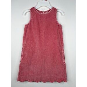 Classic Prep Piper Washed Cord Pink Scallop Dress Shift Dress Lined Girls Size 7